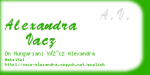 alexandra vacz business card